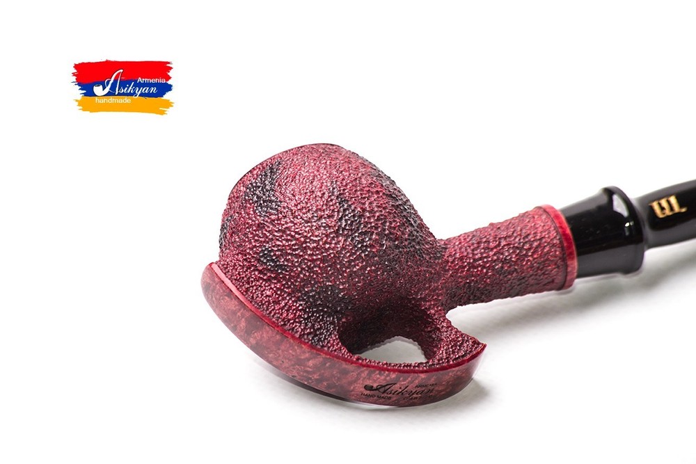 Asikyan Pipe #487/26 Apple Rusticated Art Carved Hand Made