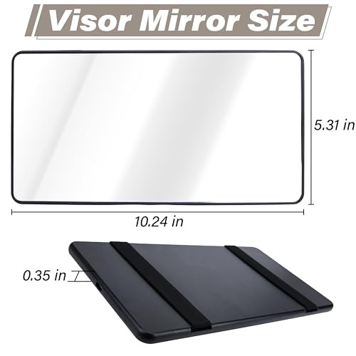 Car Visor Mirror, Sun Visor Mirror with Straps, Cosmetic Makeup Visors Mirrors
