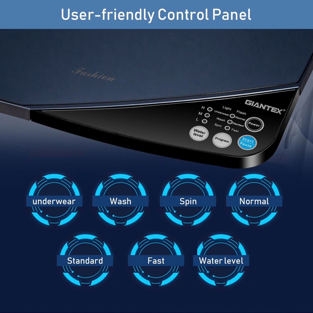 Costway Full-Automatic Washing Machine 7.7 lbs Washer/Spinner Germicidal Blue