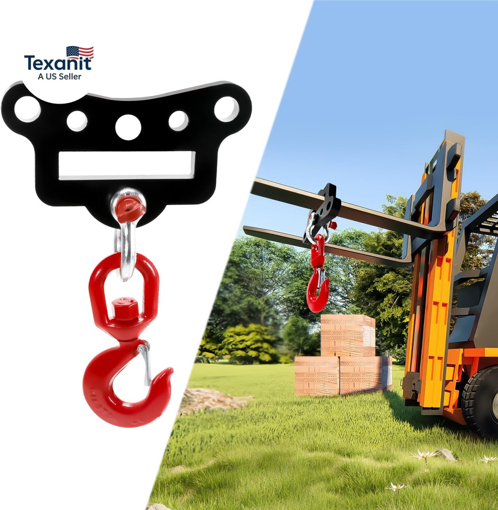 Forklift Lifting Hook, Fork Lifting Attachment, Load 6600 Lbs, Forklift Lifting