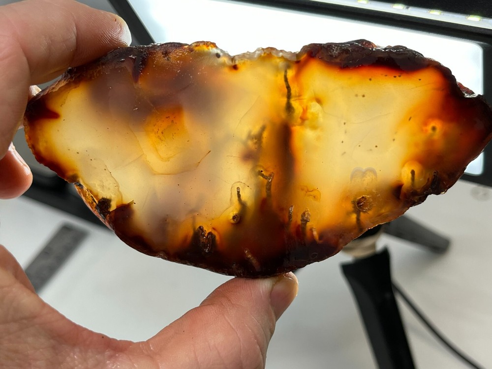 Thick Translucent Carnelian Agate Slab Lapidary Cabbing Combo Ship Avail