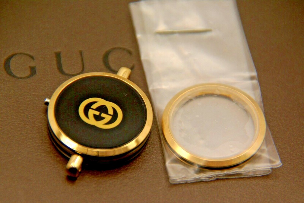 New Gucci Replacement Case, Bezel & Crystal 2000 L Stack Watch - Black Piping