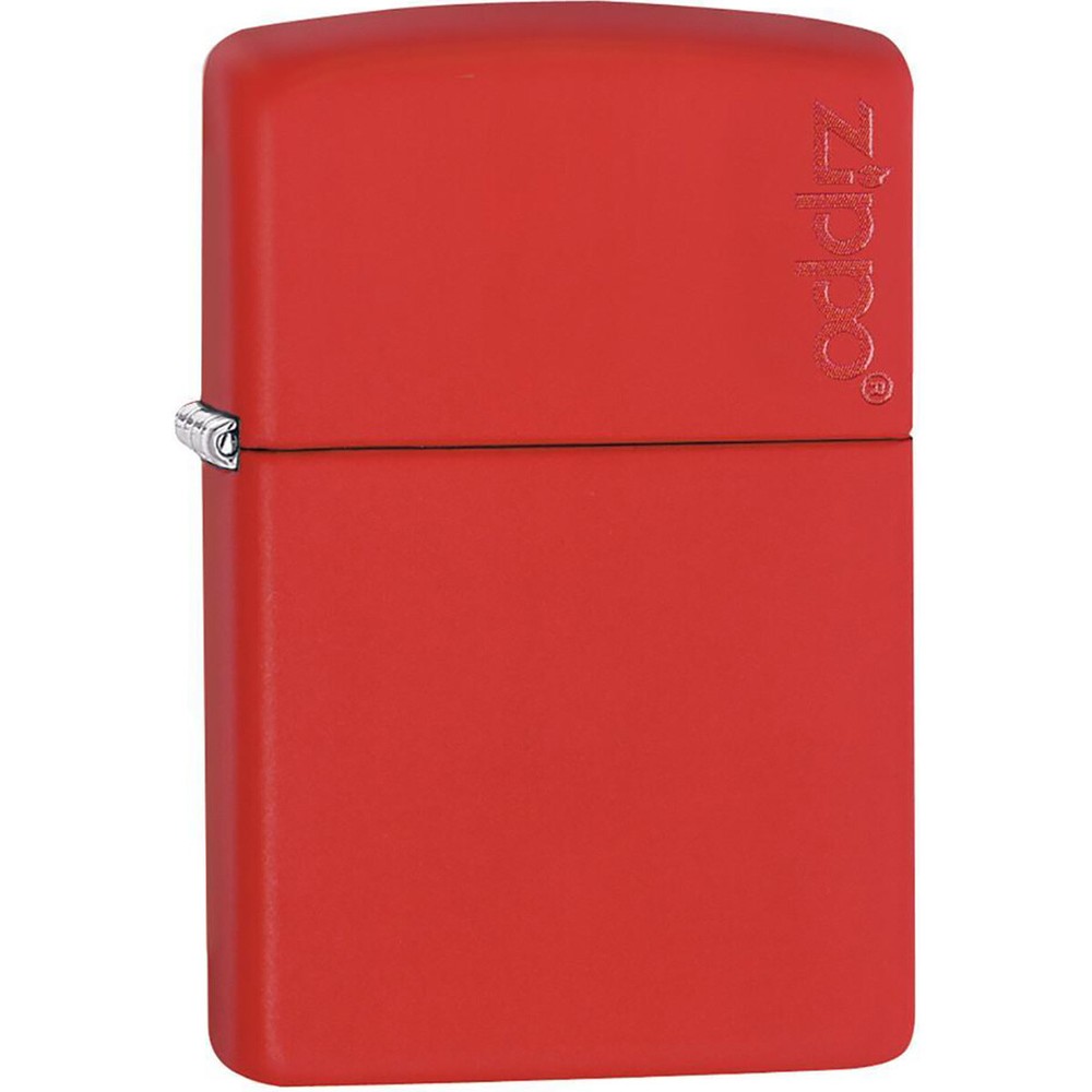 Zippo Logo Matte Pocket Lighter - Red