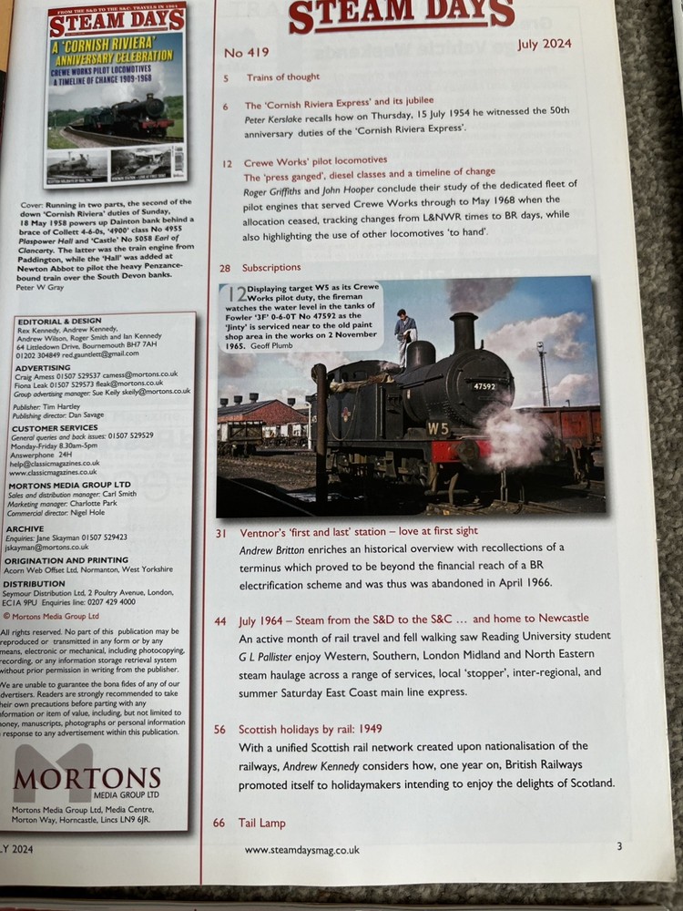 Steam Days Magazine, 2024, 7x Misc Issues,
