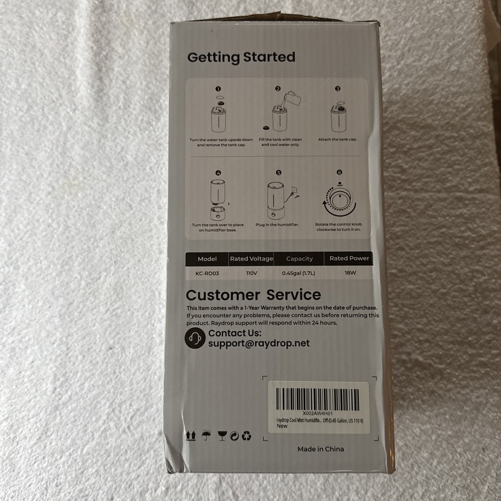 Ray drop Cool Mist Humidifier New