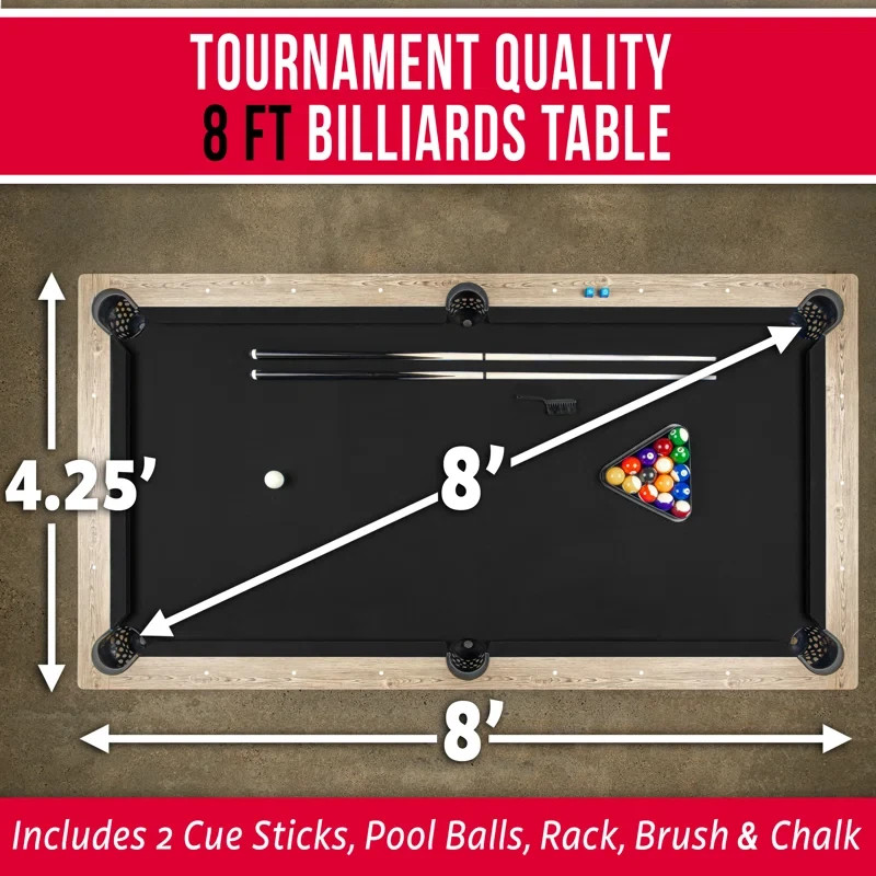PoolTable (8 ft) (Brown/Black)