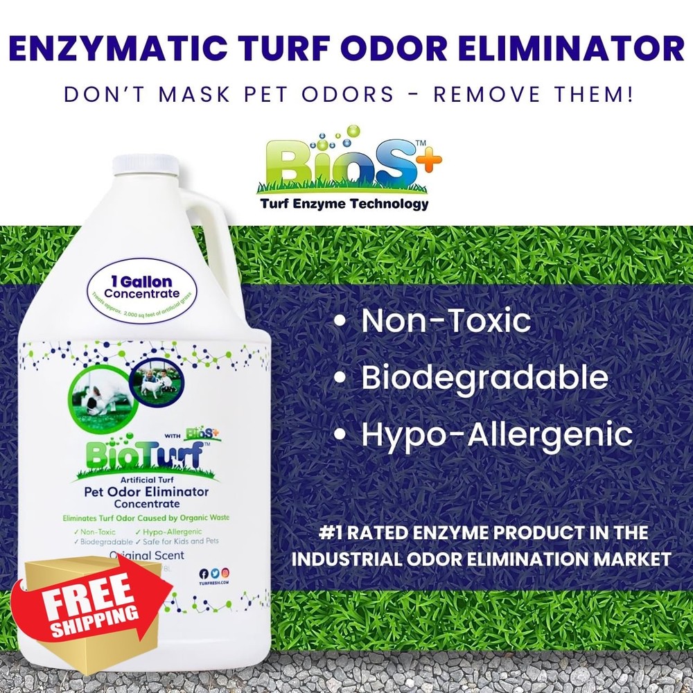 BioTurf BioS+ Artificial Turf Cleaner Pet Odor Eliminator 1 Gallon