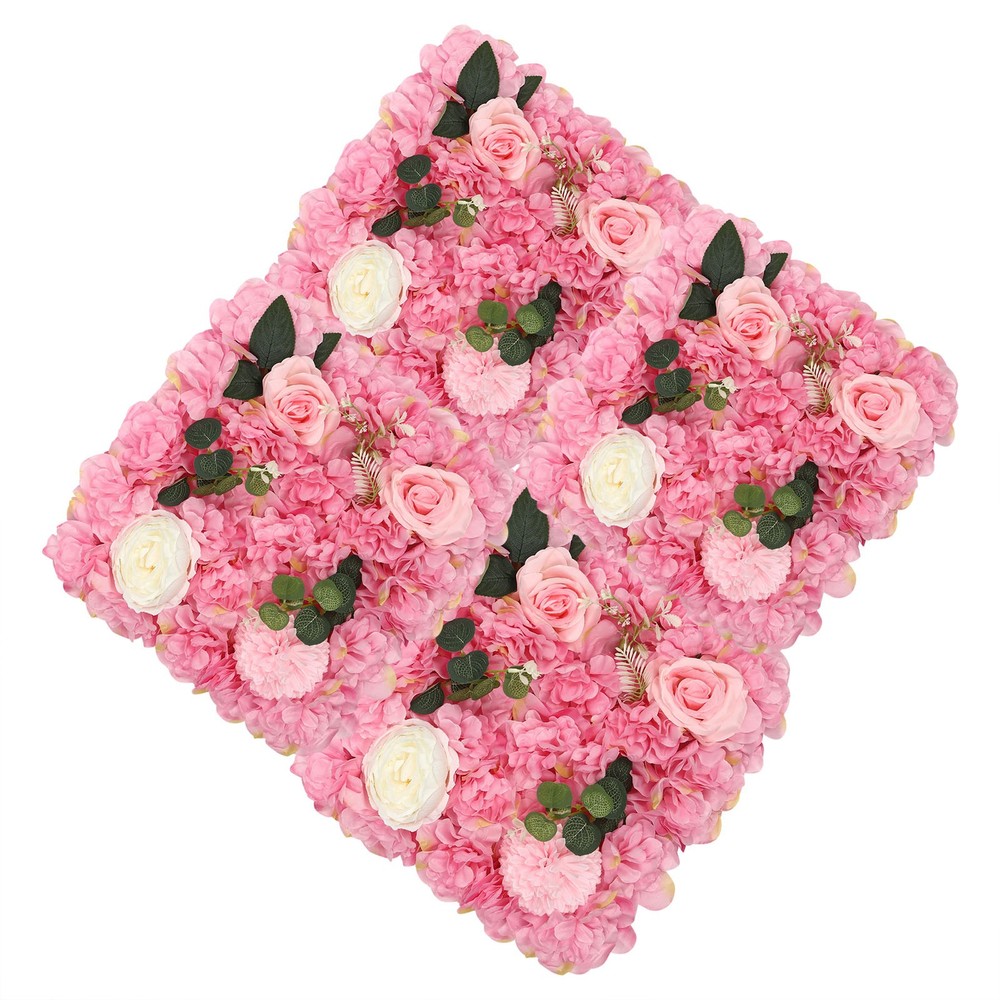12pcs 3D Artificial Flower Wall Panel Silk Rose Mat for Wedding Backdrop 38*38cm
