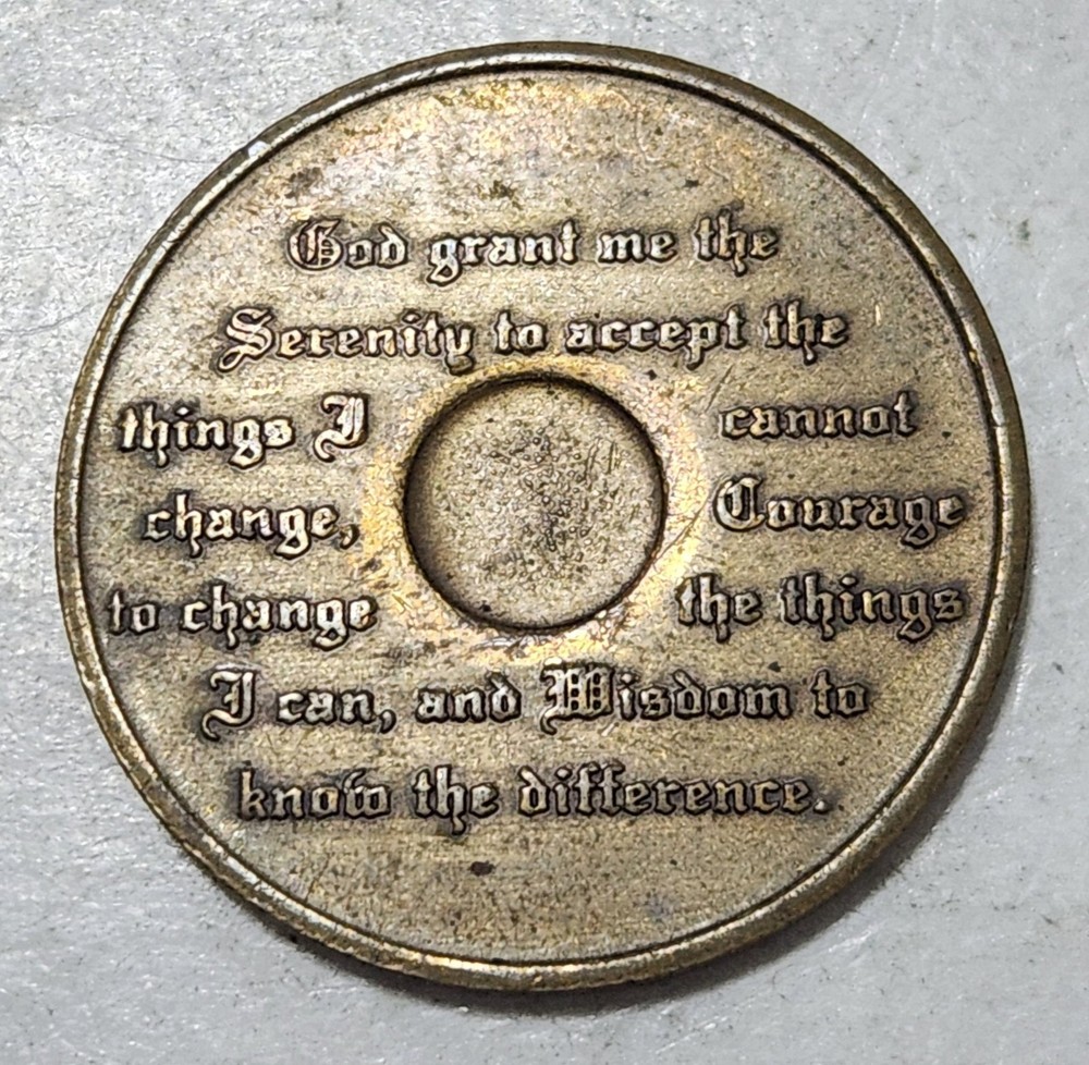 ALCOHOLICS ANONYMOUS SOBRIETY ONE YEAR TOKEN