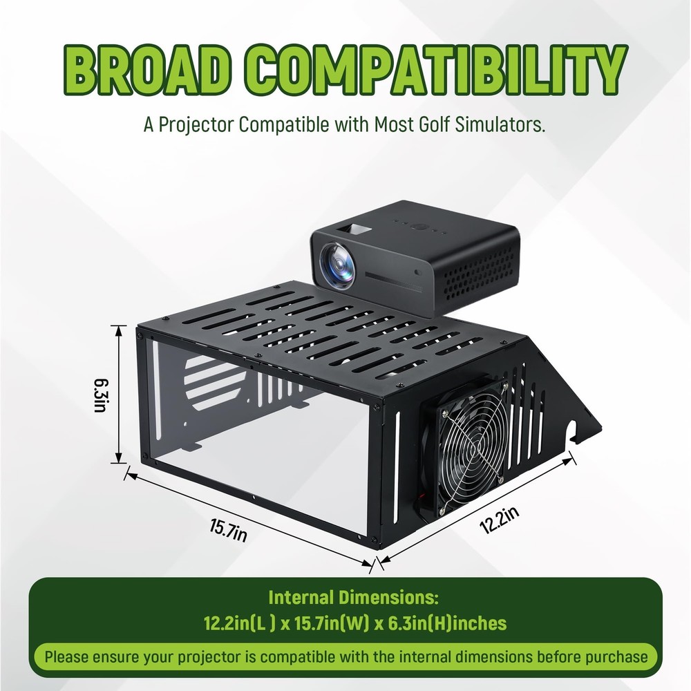 Golf Simulator Projector Cover - Floor Mounted Enclosure with Durable Full St