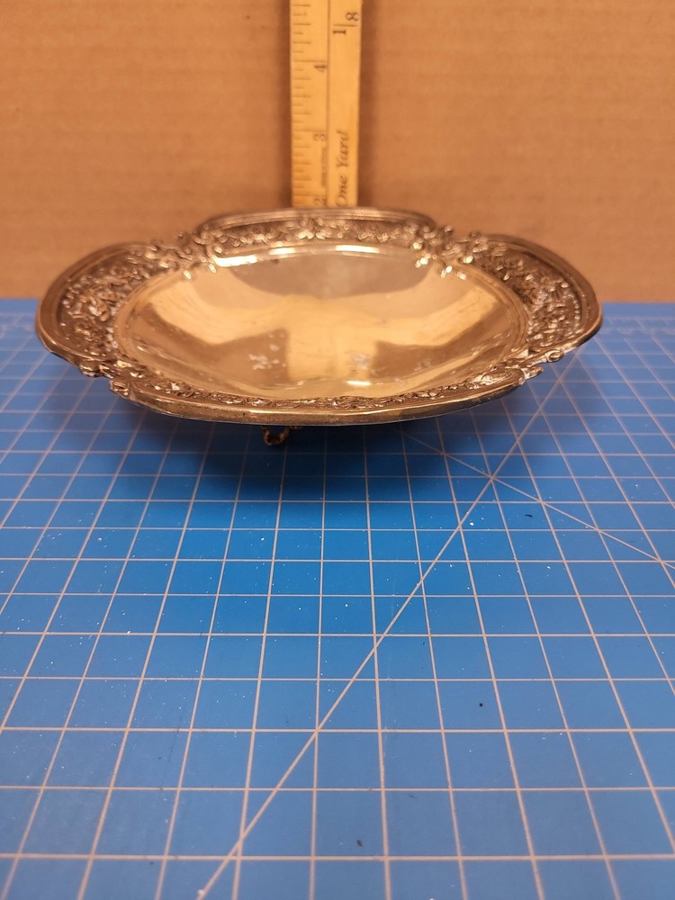 Silver Plated Serving Tray Ornate Victorian Style Table Decor Centerpiece Dish