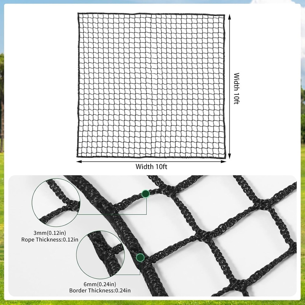 Golf Practice Net, 10Ft/15Ft/20Ft Golf Hitting Nets Heavy Duty Nylon Golf Net...