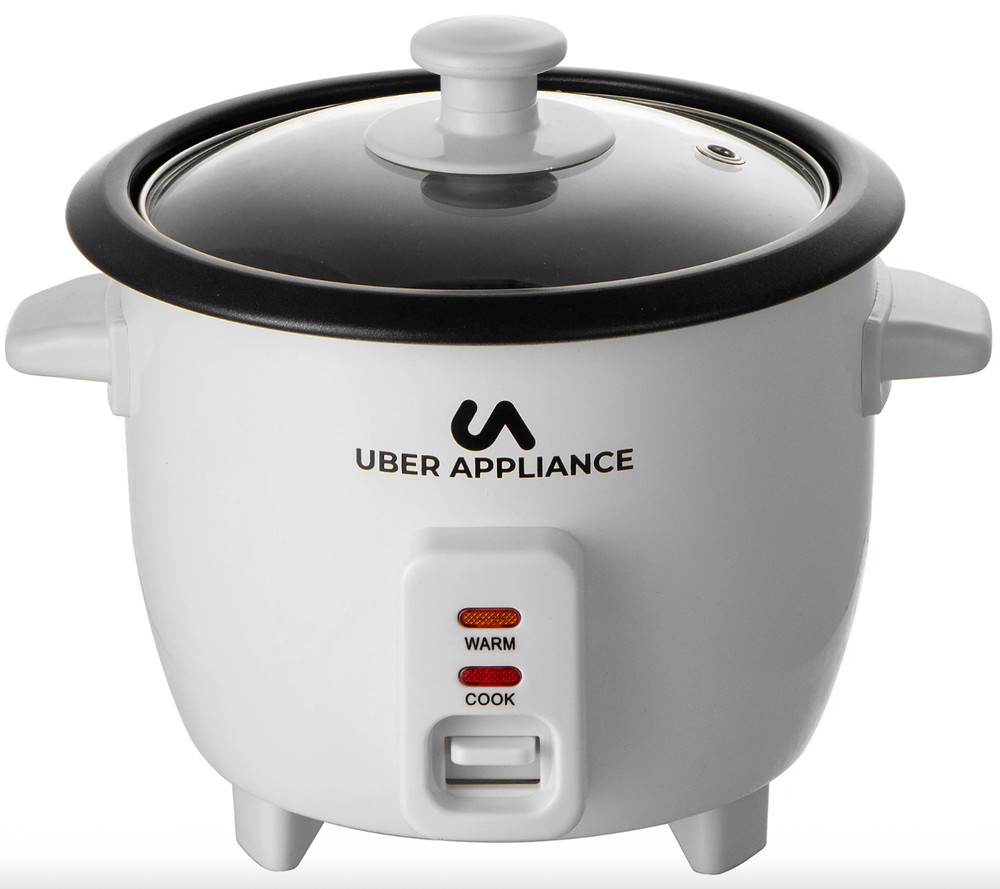 Uber Appliance Rice Cooker 6 Cup One Touch Cooking Function- WHITE