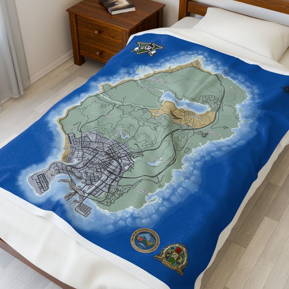 GTA 5 Roadmap Labels Map Island Blanket