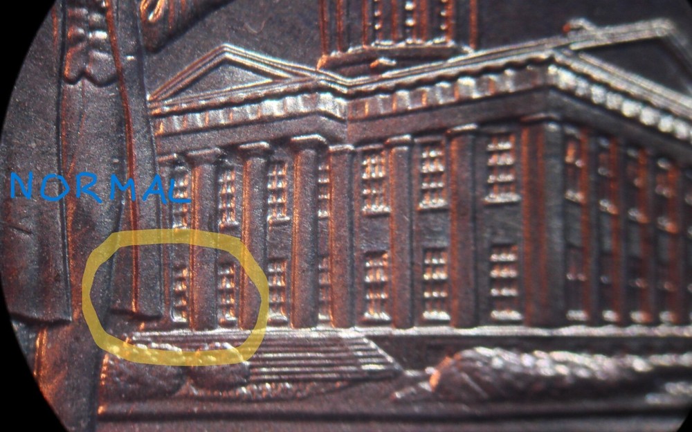 2009-P BU Professional Life Lincoln Cent Reverse Side Long Die Gouge Error