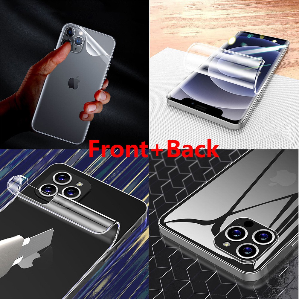 Hydrogel Film Soft Screen Protector For iPhone 14 15 Pro Max 12 13 11 Back+Front