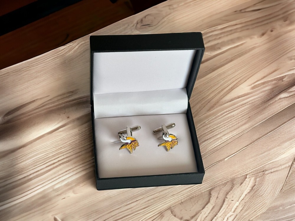 Minnesota Vikings Cufflinks, Tie Clip, Or Complete Set