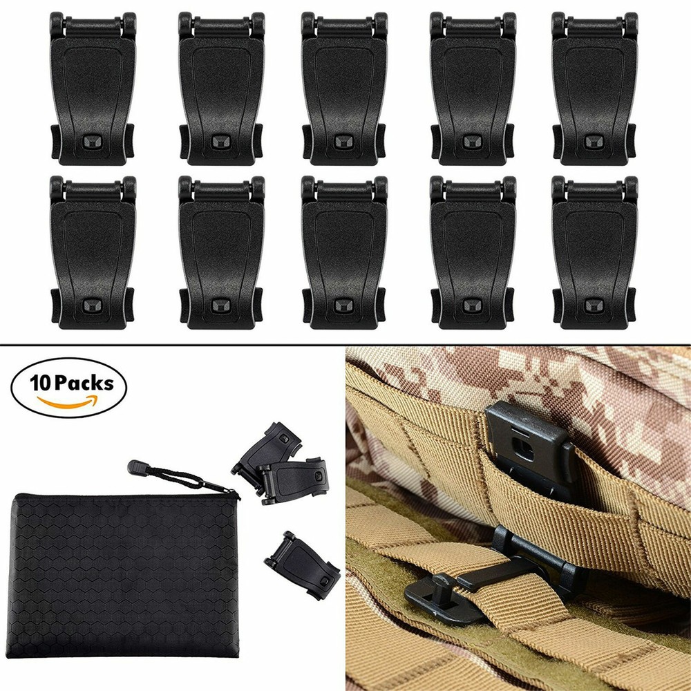 10 OD Clip Strap Management Tool Web Dominator Buckle for Tactical Bag, Backpack
