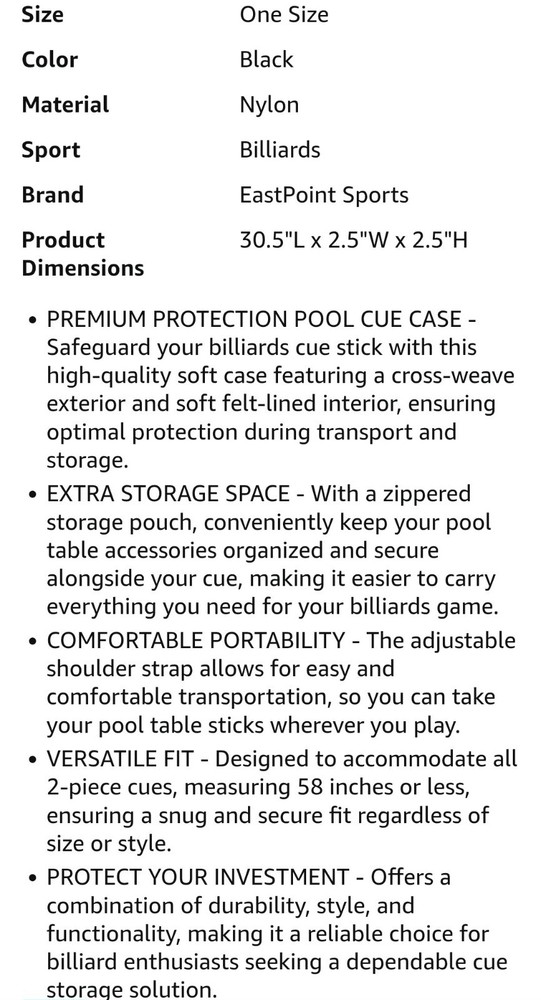 EastPoint Deluxe Hard Cue Case