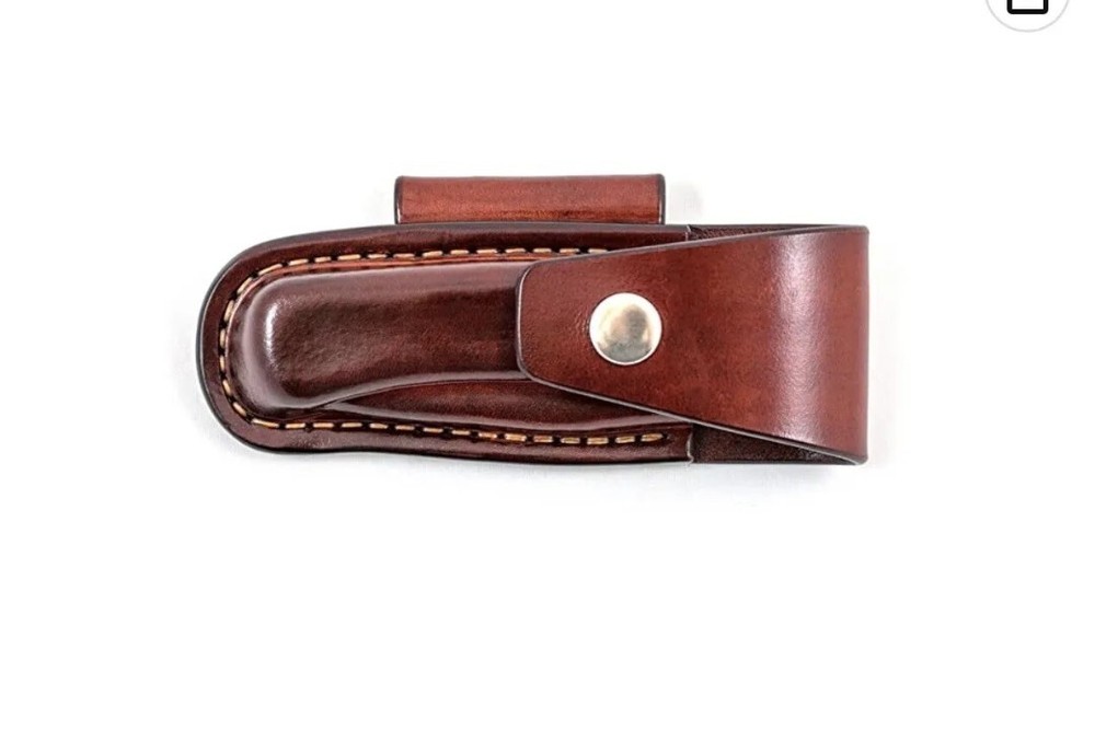 Horizontal scabard leather sheath for buck 110 Folding Hunter