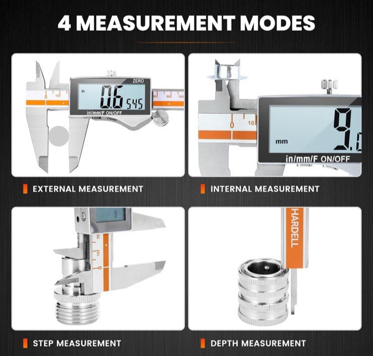 Digital Caliper, Caliper Measuring Tool with Backlight LCD Scree...