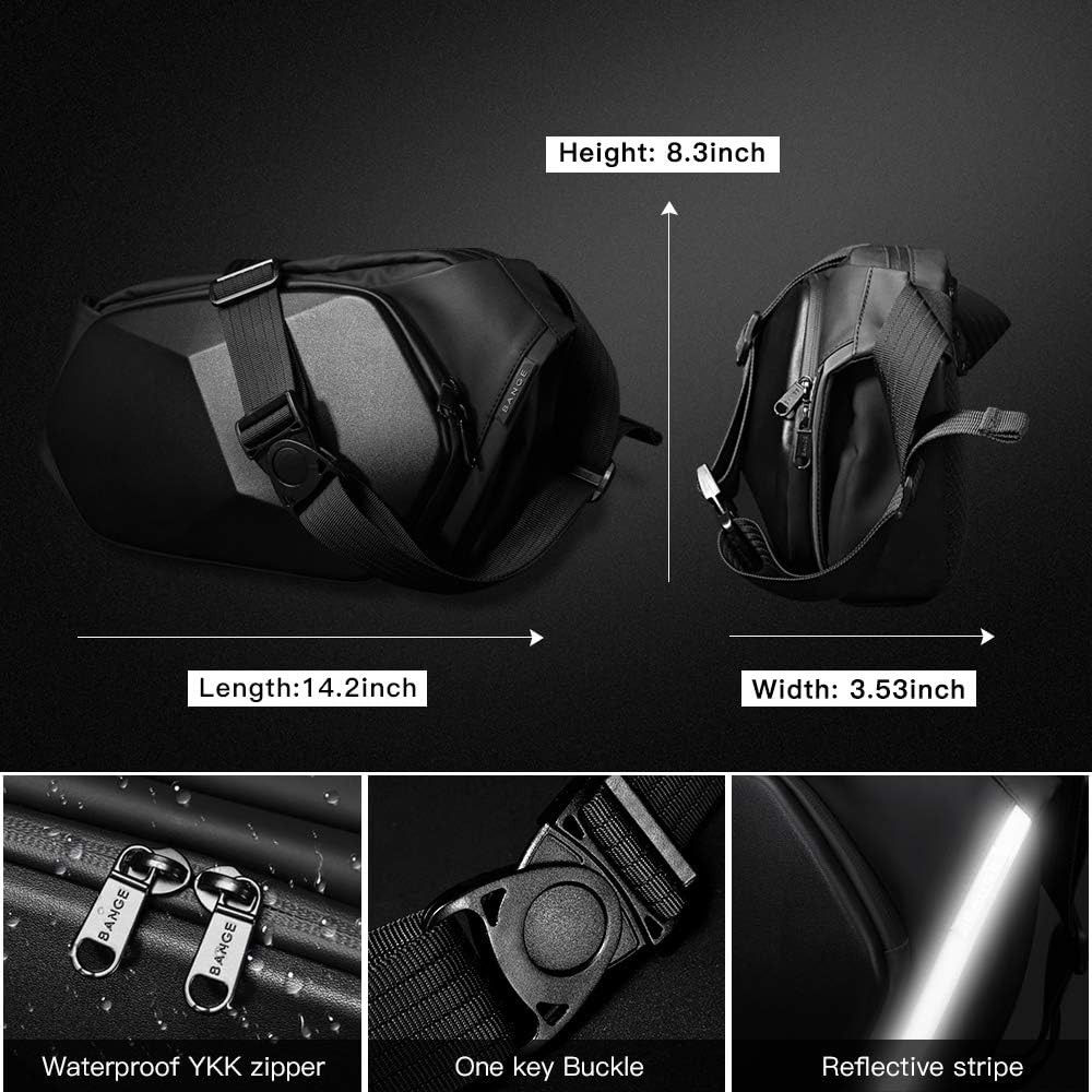 BANGE Sling Bag Waterproof Safe Protect Shell Crossbody