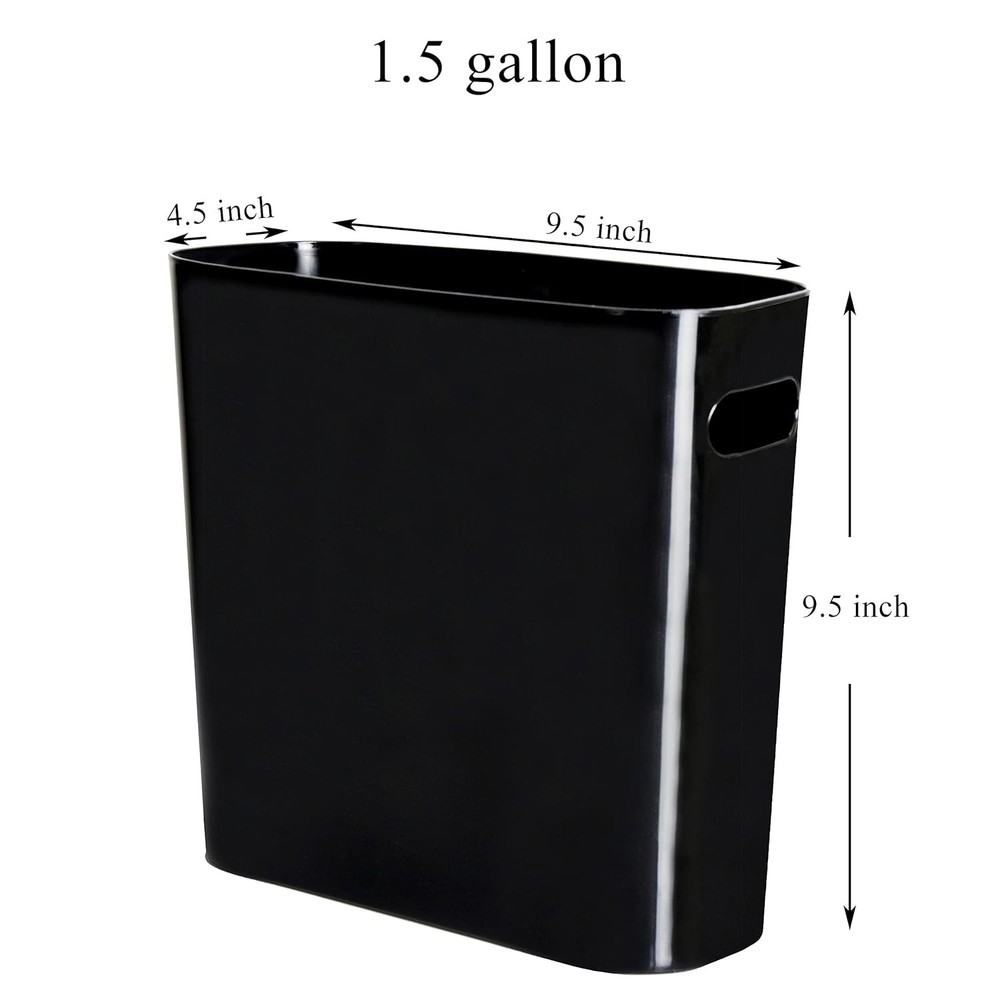 1.5 Gallon Slim Trash Can, Plastic Garbage Container Bin, Small Trash Bin