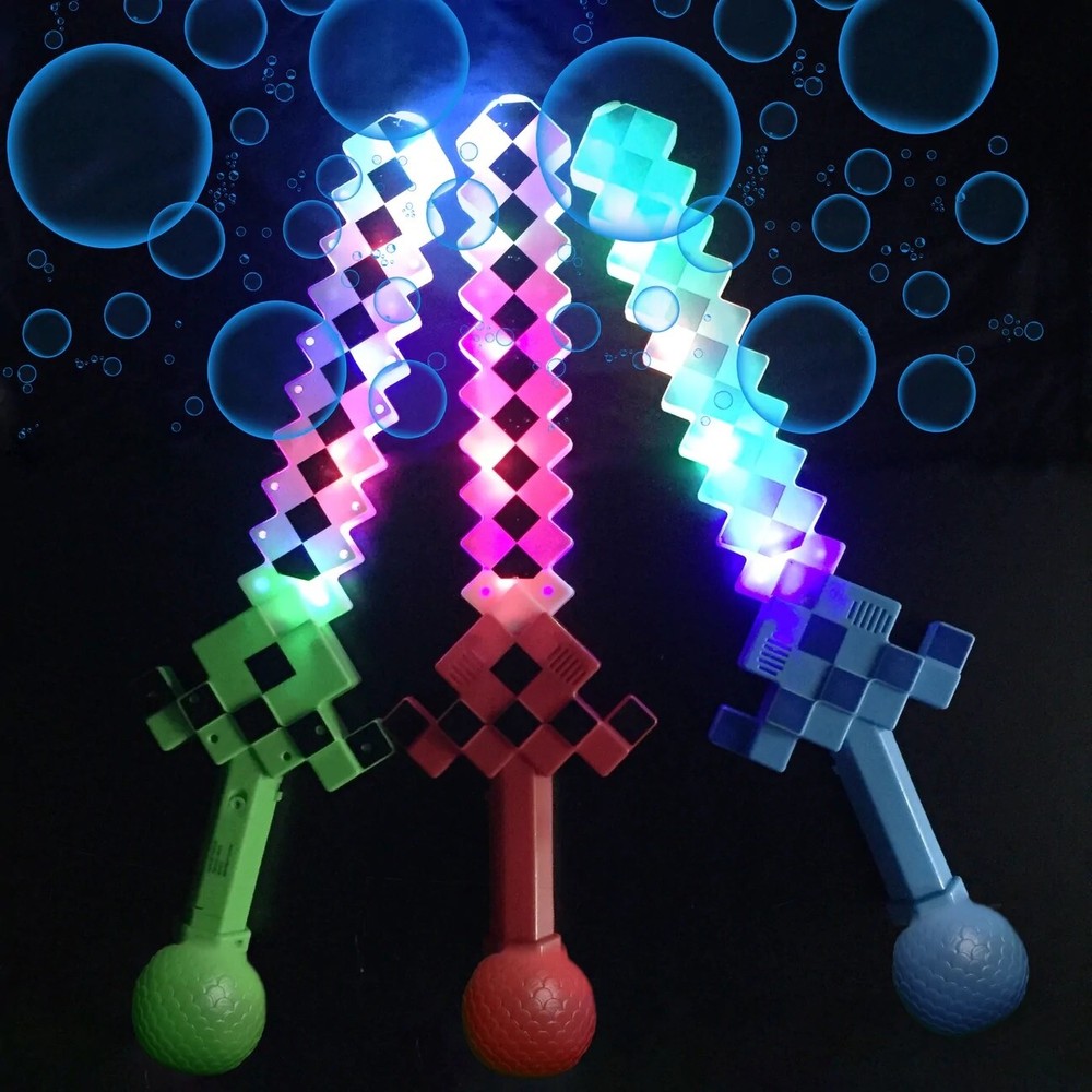 Light Up Bubble Diamond Pixel LED Sword With Sound