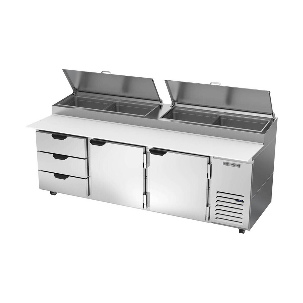 Beverage Air DPD93HC-3 93" Refrigerated Pizza Prep Table