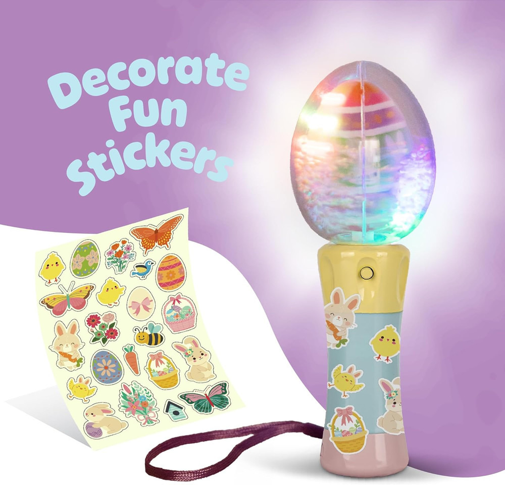 Easter Egg Magic Ball Wand -7.5" - Custom Egg-Shaped Top Light up Magic Ball Toy