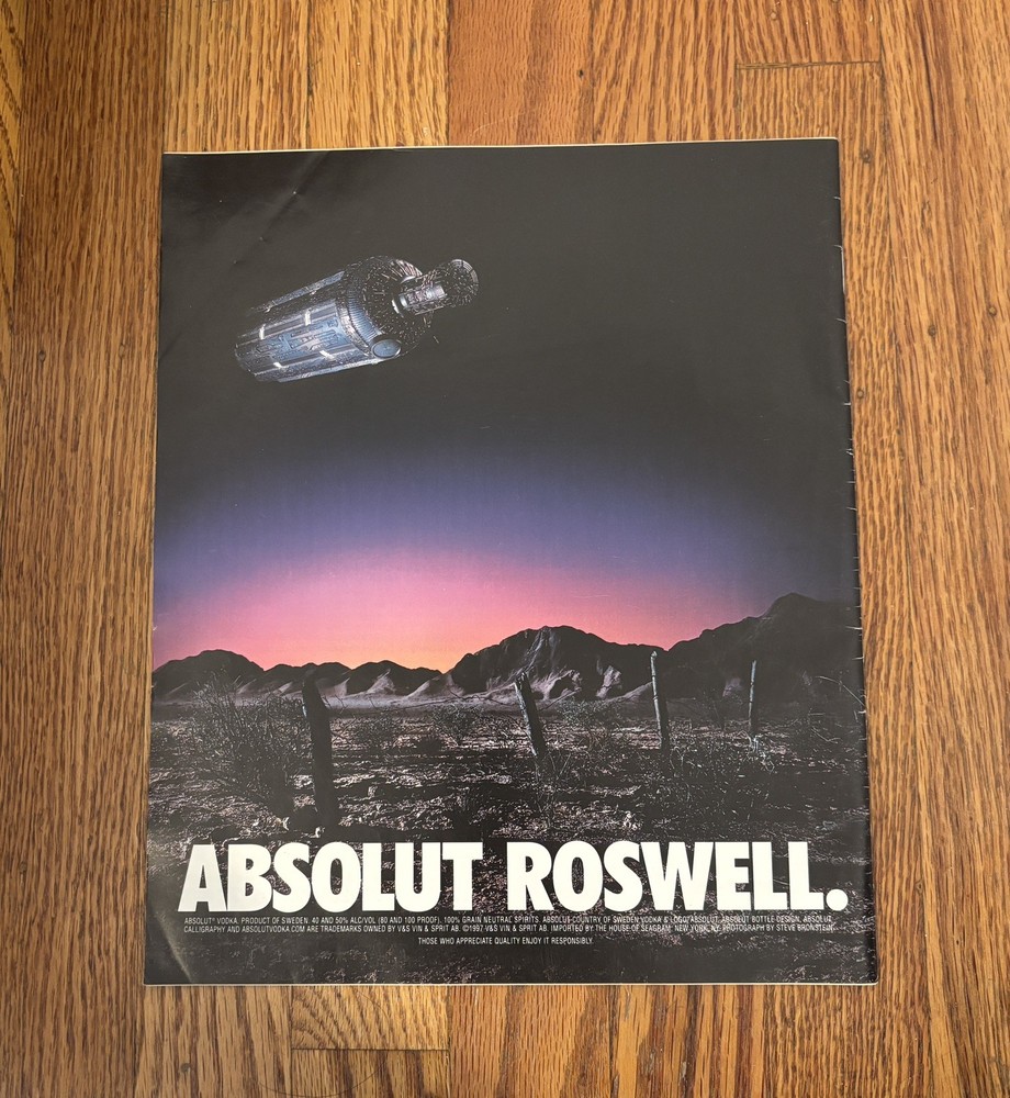 Collectible Absolut Roswell - Original Ad