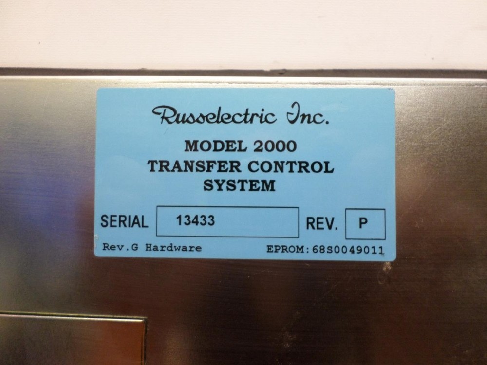 Russelectric Model 2000 Automatic Transfer Switch Control System Panel