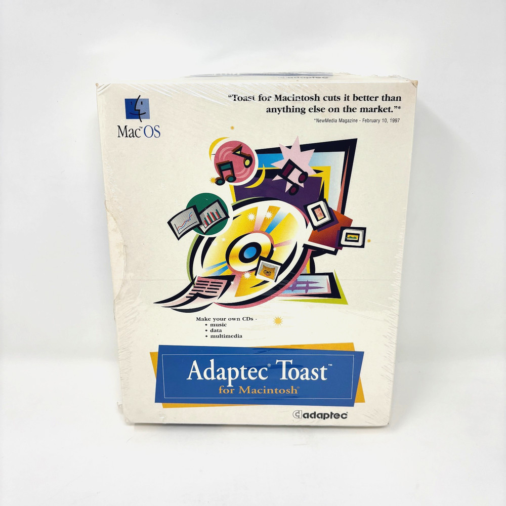 SEALED Adaptec Toast Software For Macintosh CD-ROM in Box!