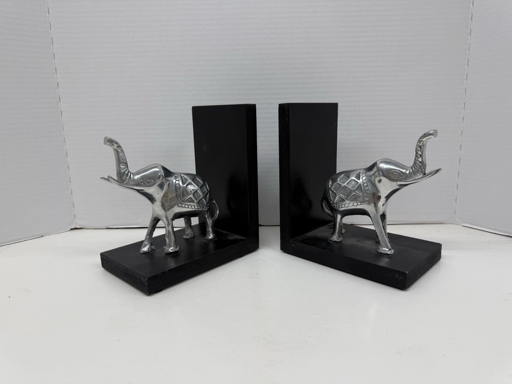 Metal Elephant Bookends