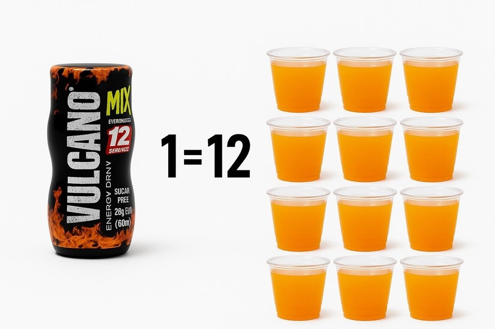 Vulcano Energy Drink Concentrate 2.3oz – Original Flavor – Makes 12 Drinks