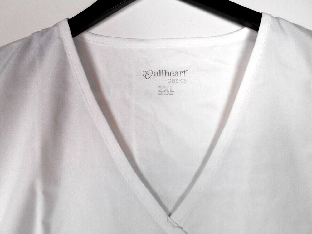 Women's Mock Wrap Solid Scrub Top 2XL WHITE