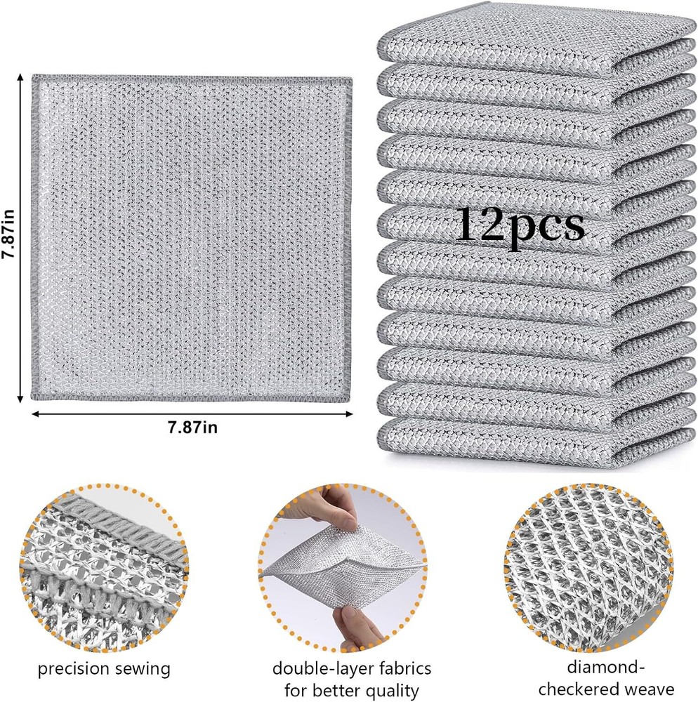 Multifunctional Non-Scratch Wire Dishcloth Multipurpose Wire Dishwashing Rags.