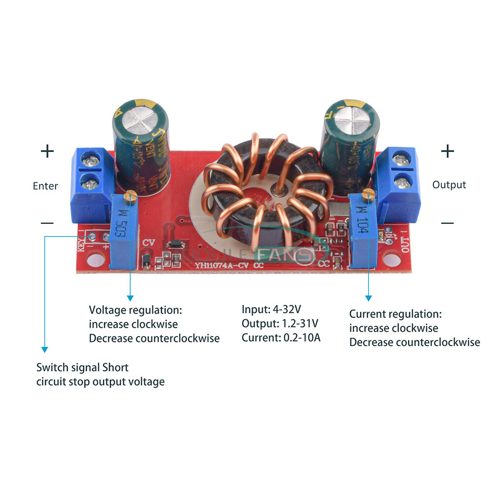 DC-DC 10A Step-down Module Constant Voltage Current Adjustable  Buck Converter