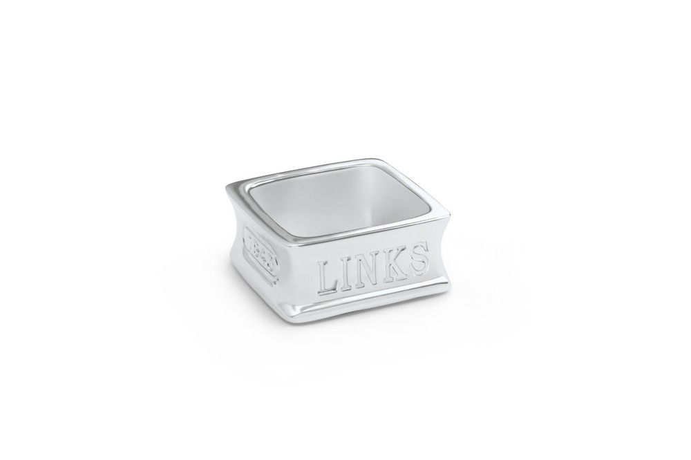 Links Sterling Silver Square ring with founding date