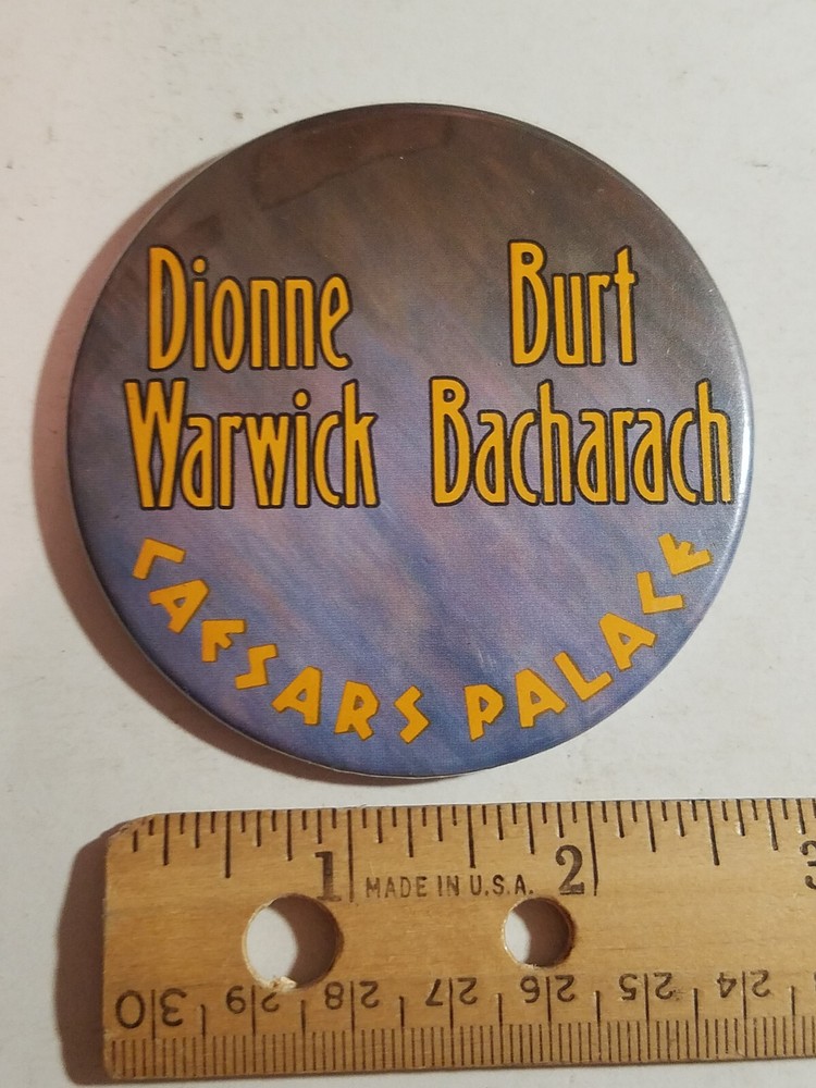 Caesars Palace, Dionne Warwick Burt Bacharach Pinback Button