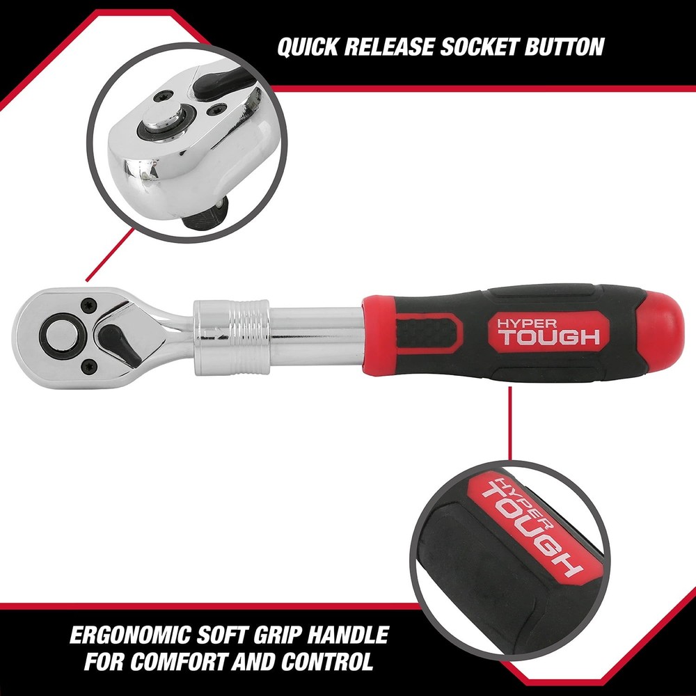 Pear Head Ratchet Wrench W/ Extendable 12.5 inch Handle