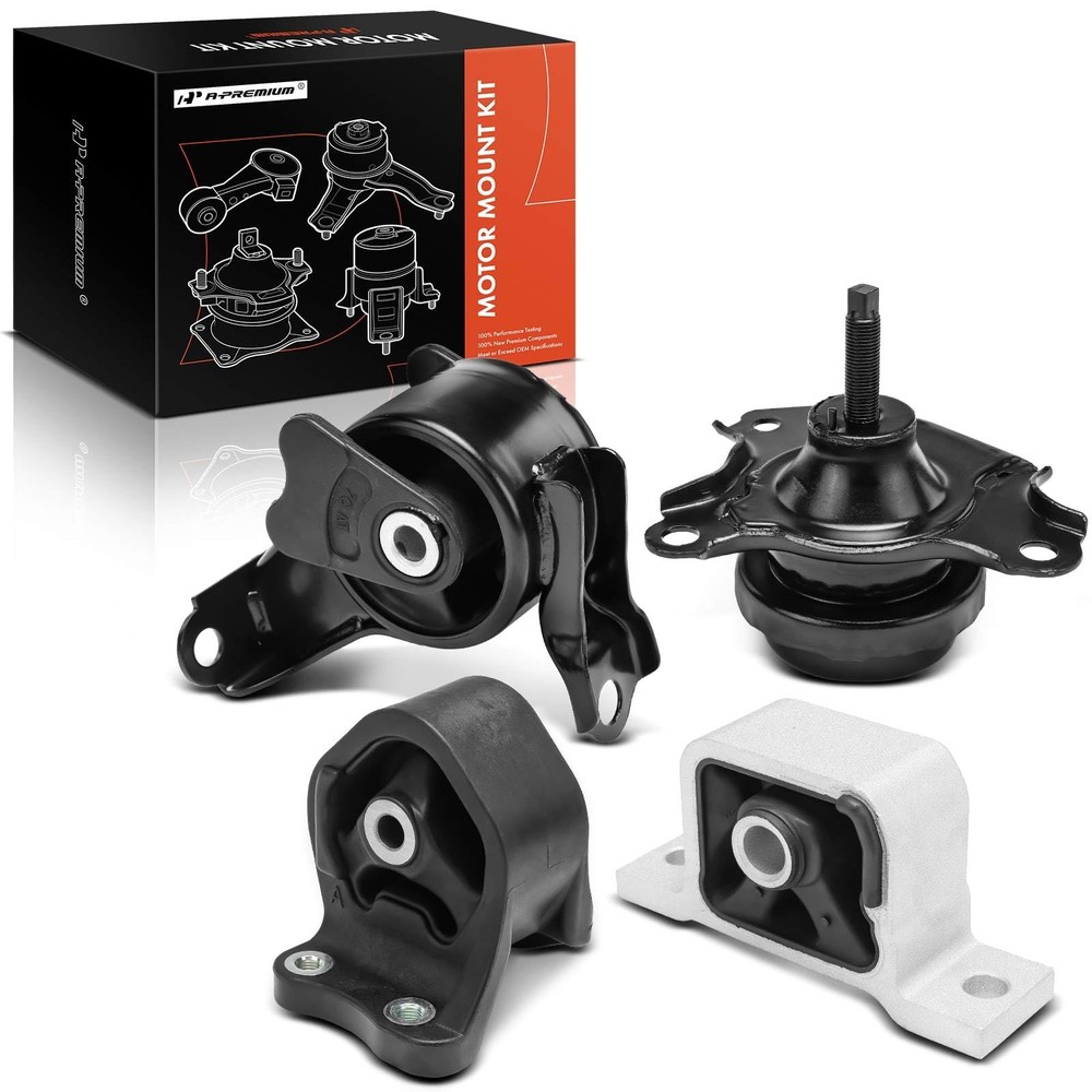 A-Premium 4PCS Engine Motor Mount and Transmission Set Black, Silver