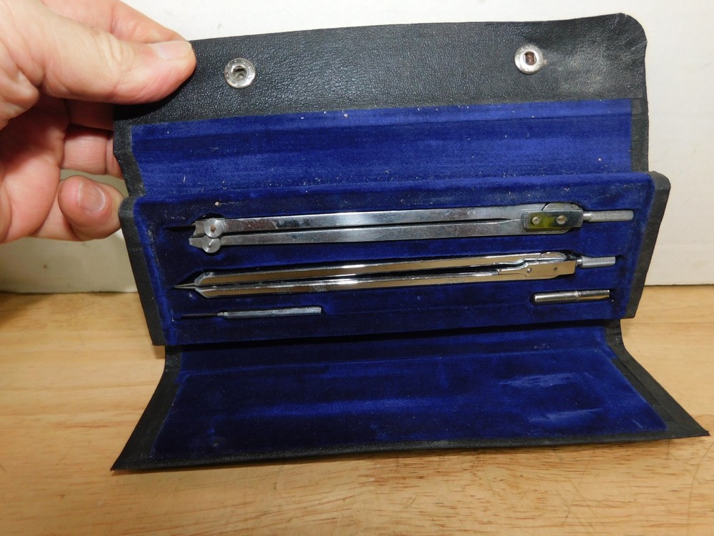 K&E Drafting Navigators Compass Kit & Case Marked US Government Germany 4/25