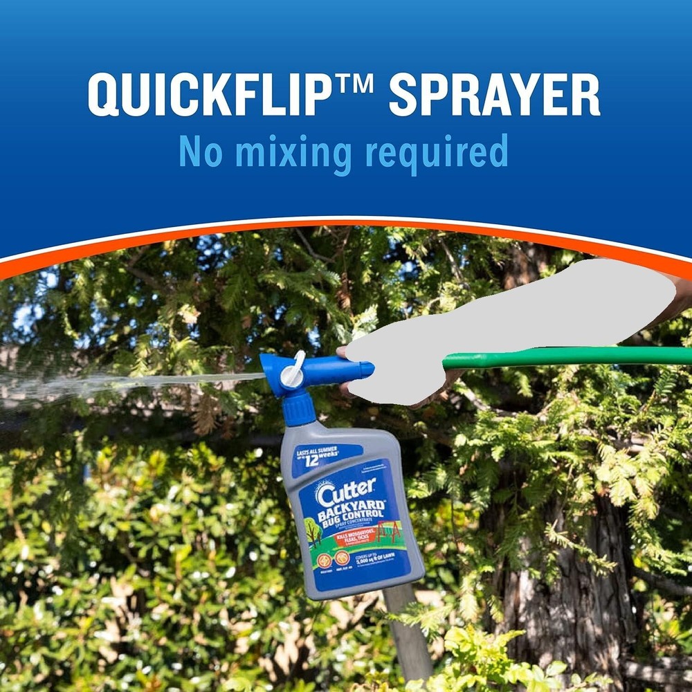 Cutter Backyard Bug Control Spray Concentrate, Fleas,Mosquito Repellent,32 fl oz