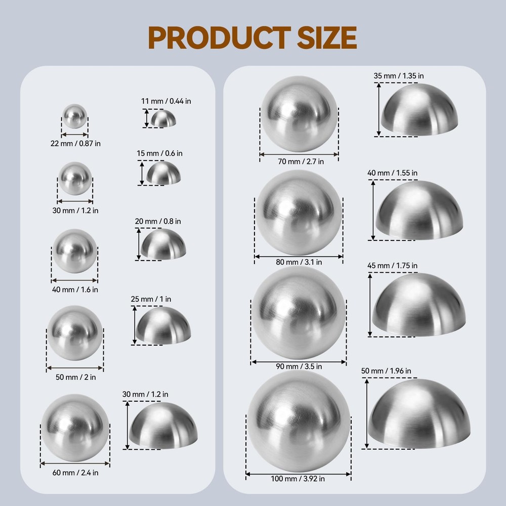 Pottery Tools Half Round Shaping Molds 9 Sizes Stainless Steel Ceramic