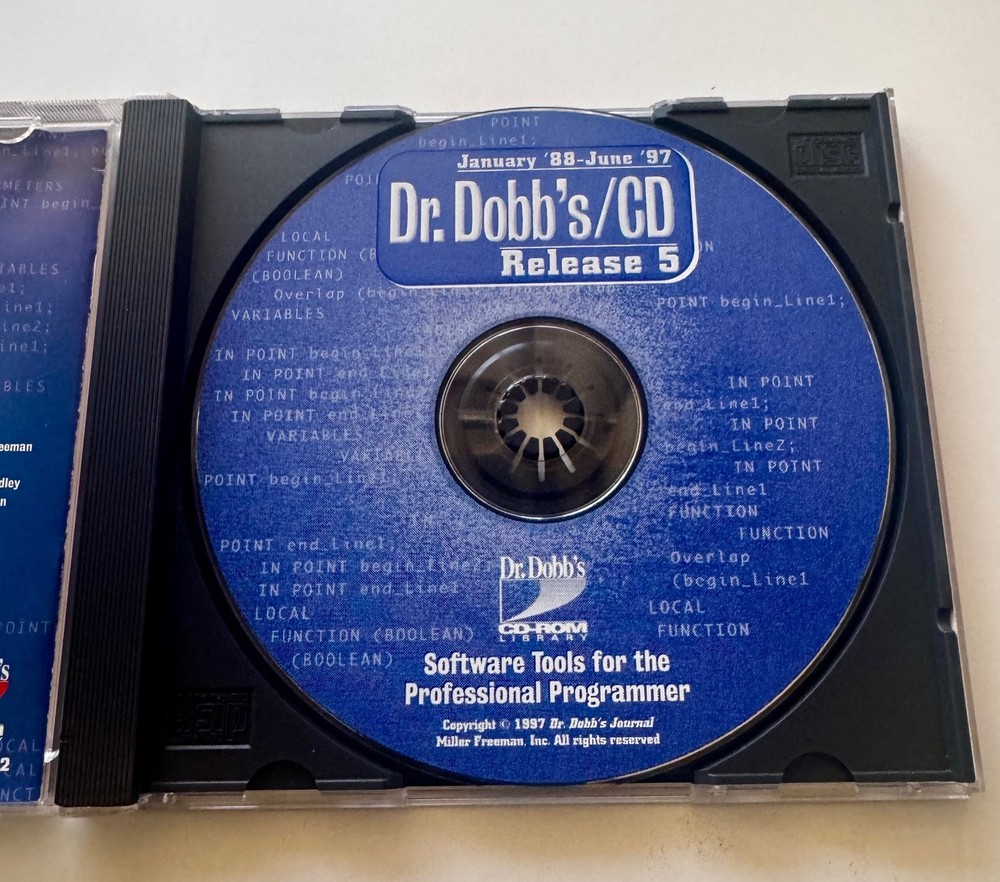 Dr. Dobb's Journal Library Release 5 Jan '88-Jun '97 Articles, Source Code.