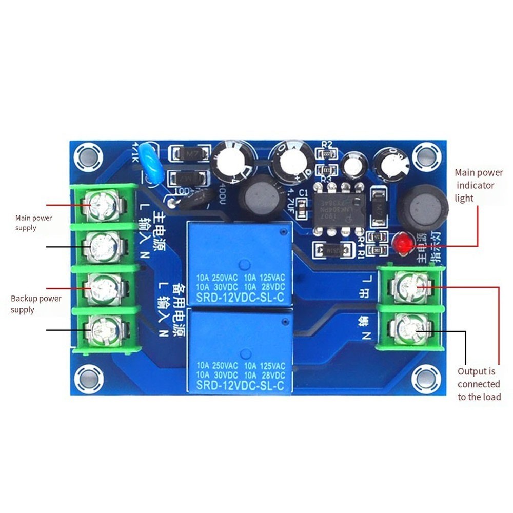 10A Load Transfer Switch AC220V with Automatic Dual Power Supply Feature