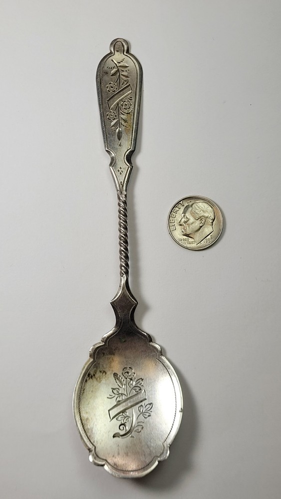 Antique 1896 Dutch Silver Spoon Hand Engraved