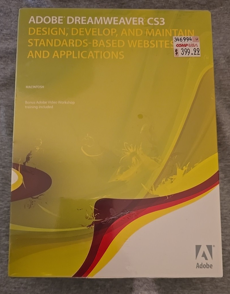 New Sealed Vintage ADOBE DREAMWEAVER CS3