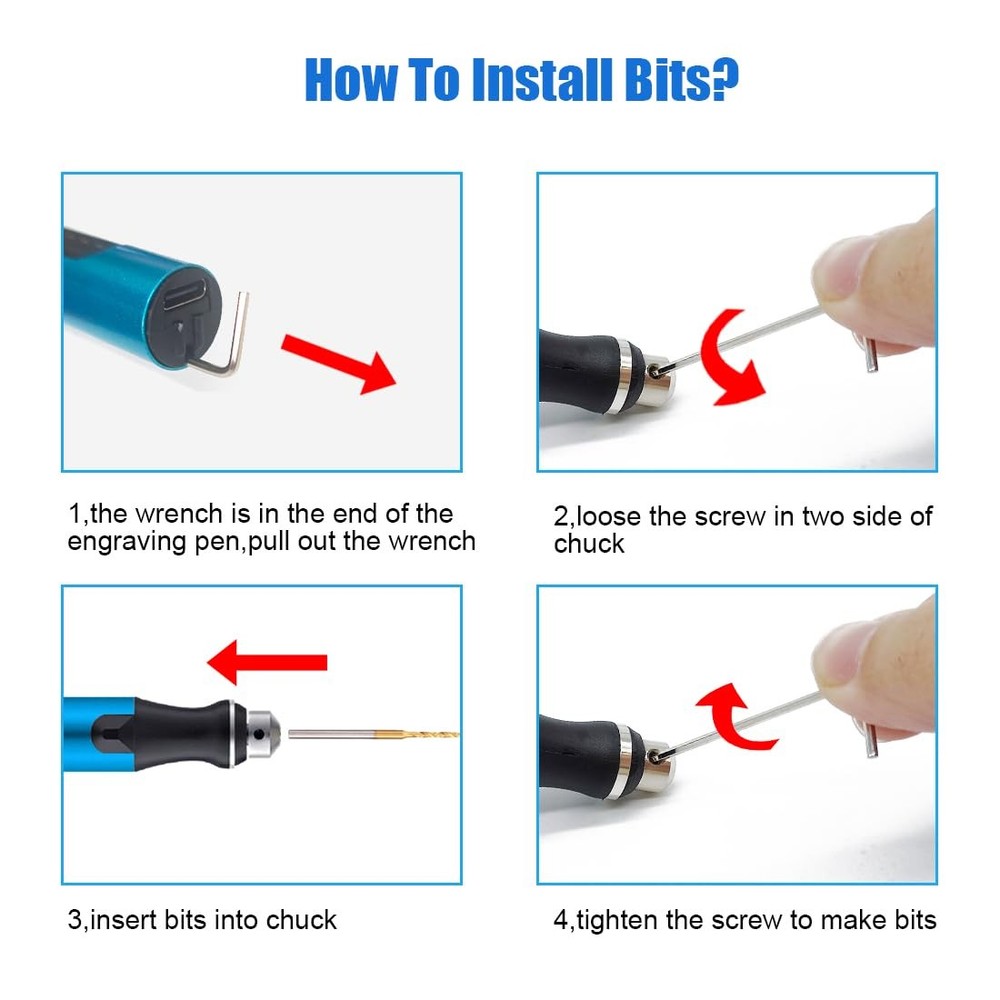 3-Speed Cordless Mini Drill Pen With 8 Small Drill Bits,Rechargeable Electric...
